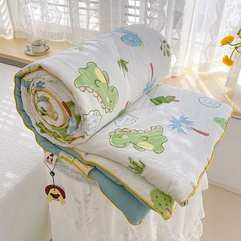 Double Layer Yarn Soybean Fiber Mother And Baby Grade Soft Glutinous Summer Cool Quilt