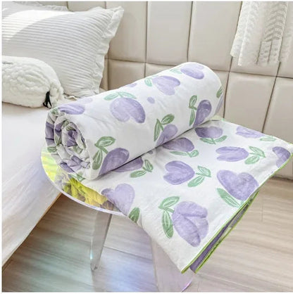 Double Layer Yarn Soybean Fiber Mother And Baby Grade Soft Glutinous Summer Cool Quilt